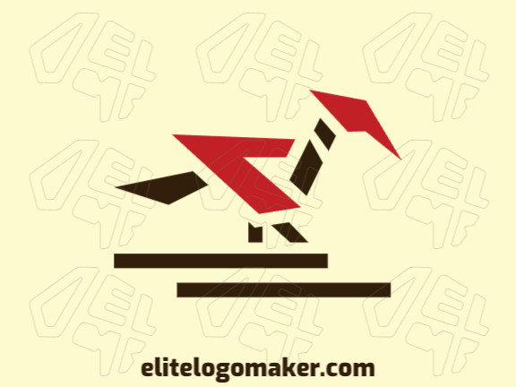Logo design with the illustration of a woodpecker combined with an arrow with a unique design and simple style.