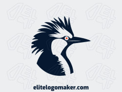 Ideal logo for different businesses in the shape of a woodpecker, with creative design and abstract style.