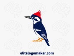 Crie seu logotipo online com a forma de um pica-pau com cores customizáveis e estilo abstrato.