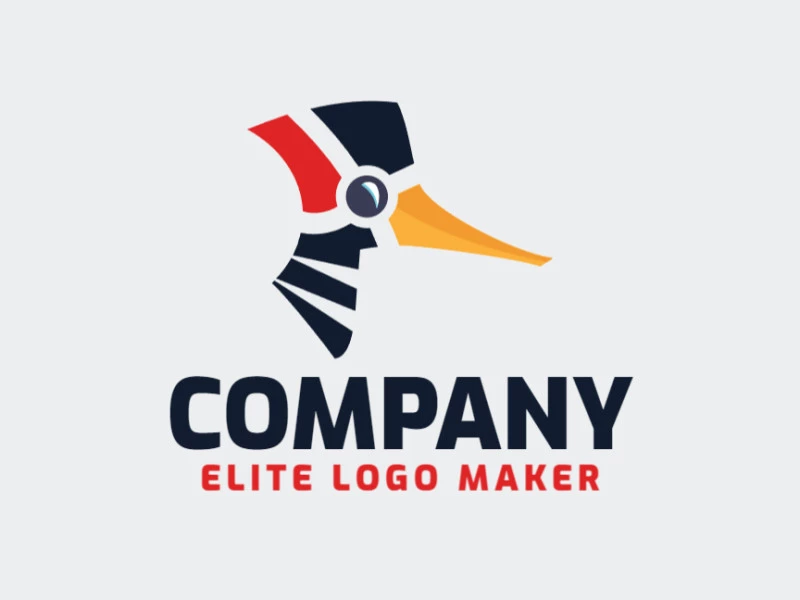 Modern logo in the shape of a woodpecker with professional design and abstract style.