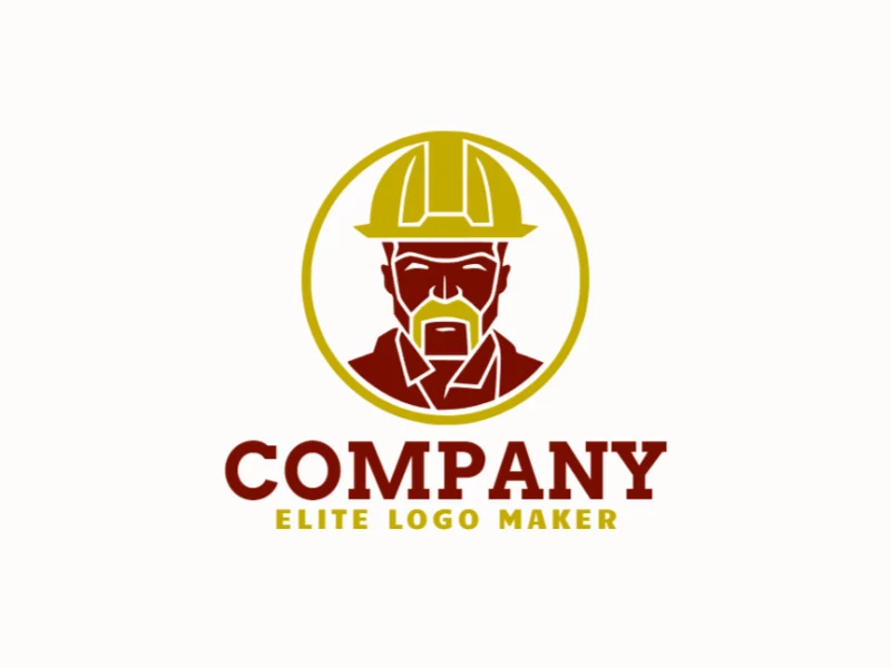 Cree un logotipo memorable para su negocio en forma de un obrero con un estilo creativo y un diseño creativo.