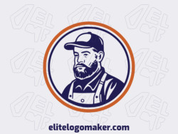 Modern logo in the shape of a working man with professional design and abstract style.