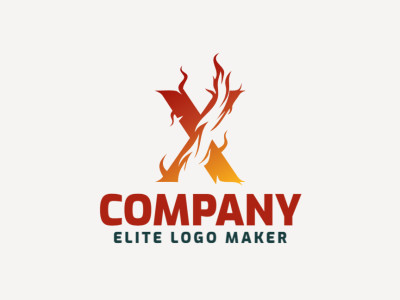 A vector logo template featuring an 'X' intertwined with flames, perfect for a striking and dynamic brand identity.