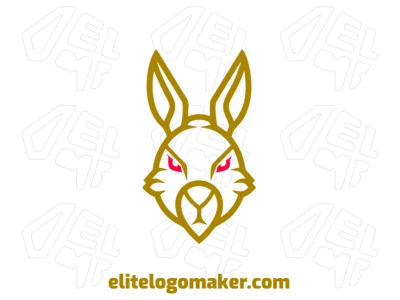 Un diseño de logo para negocios con la cabeza de un conejo amarillo y diseño personalizable, presentado en estilo animal para una apariencia única y profesional.