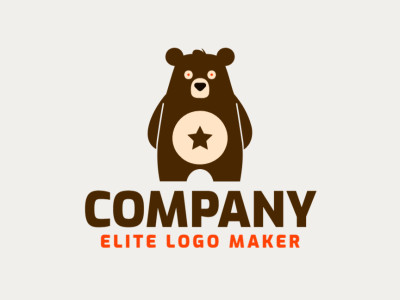 Um logo minimalista apresentando um urso jovem, incorporando simplicidade e charme em seu design.