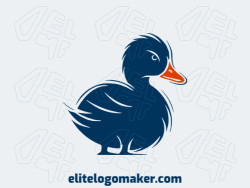 Contemporary emblem featuring a young duck, exquisitely crafted with a sleek and pictorial aesthetic.