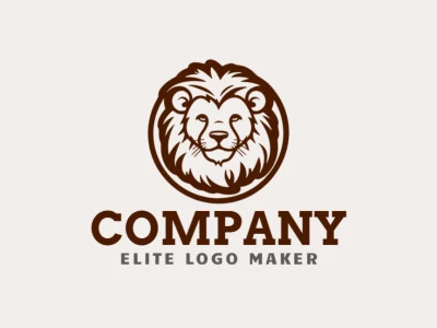 Creative logo in the shape of a young lion with a refined design and abstract style.