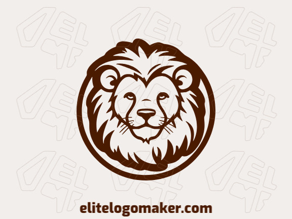 Creative logo in the shape of a young lion with a refined design and abstract style.