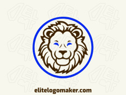 Professional logo in the shape of a young lion with creative design and monoline style.