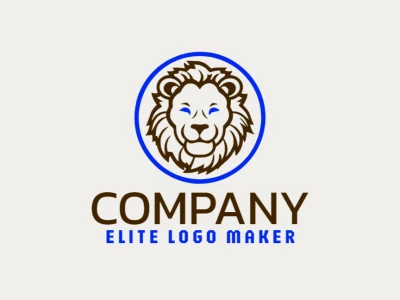 Professional logo in the shape of a young lion with creative design and monoline style.