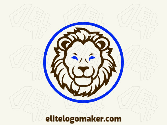 Logotipo profissional com a forma de um leão jovem com design criativo e estilo monoline.