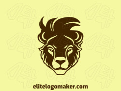 A charismatic mascot logo, featuring a youthful lion in rich dark brown, symbolizing strength and vitality.