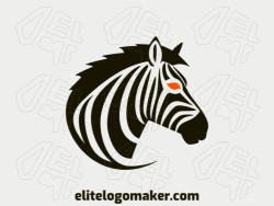 Creative logo in the shape of a zebra with a refined design and minimalist style.