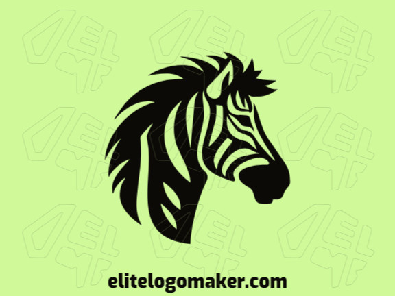 Logotipo profissional com a forma de uma cabeça de zebra com design criativo e estilo simples.