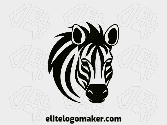 Logotipo memorável com a forma de uma cabeça de zebra com estilo mascote, e cores customizáveis.