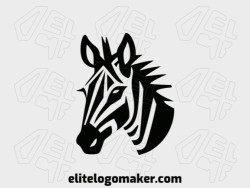 Logo with creative design, forming a zebra head with mascot style and customizable colors.