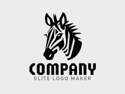 Logotipo com design criativo formando uma cabeça de zebra com estilo mascote e cores customizáveis.