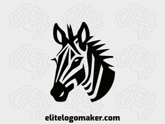 Logotipo com design criativo formando uma cabeça de zebra com estilo mascote e cores customizáveis.