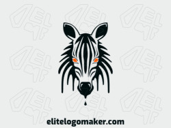 Create your online logo in the shape of a zebra melting with customizable colors and handcrafted style.