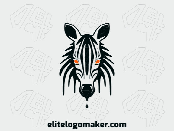 Crie seu logotipo online com a forma de uma zebra derretendo com cores customizáveis e estilo artesanal.