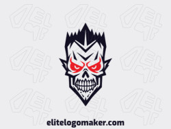 Creative logo in the shape of a zombie with a memorable design and abstract style, the colors used were red and black.