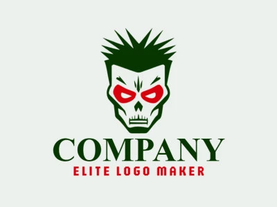 Logotipo personalizable en forma de un zombi con diseño creativo y estilo abstracto.