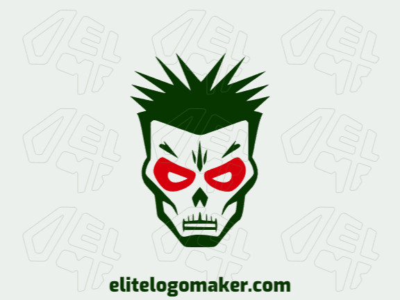 Customizable logo in the shape of a zombie with creative design and abstract style.
