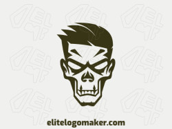 A logo in the shape of a zombie with a grey color, this logo is ideal for different business areas.
