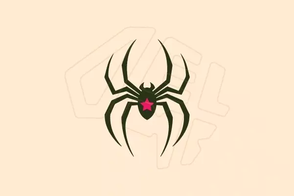 Spider logo created by a creative designer, featuring a modern style, precise lines, and a unique visual appearance that conveys elegance, identity, and strength.